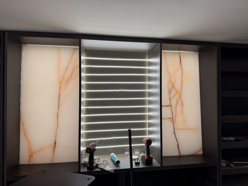Backlit stone feature wall — Melbourne Emergency Electricians
